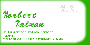 norbert kalman business card